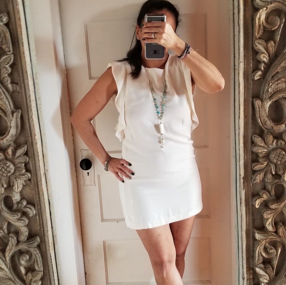 Off white classy-sexy mini dress